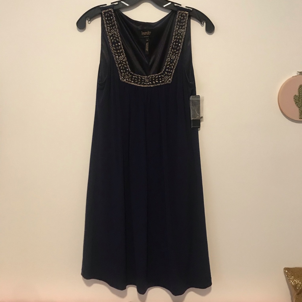 Laundry Shelli Segal navy jersey tunic sz 8